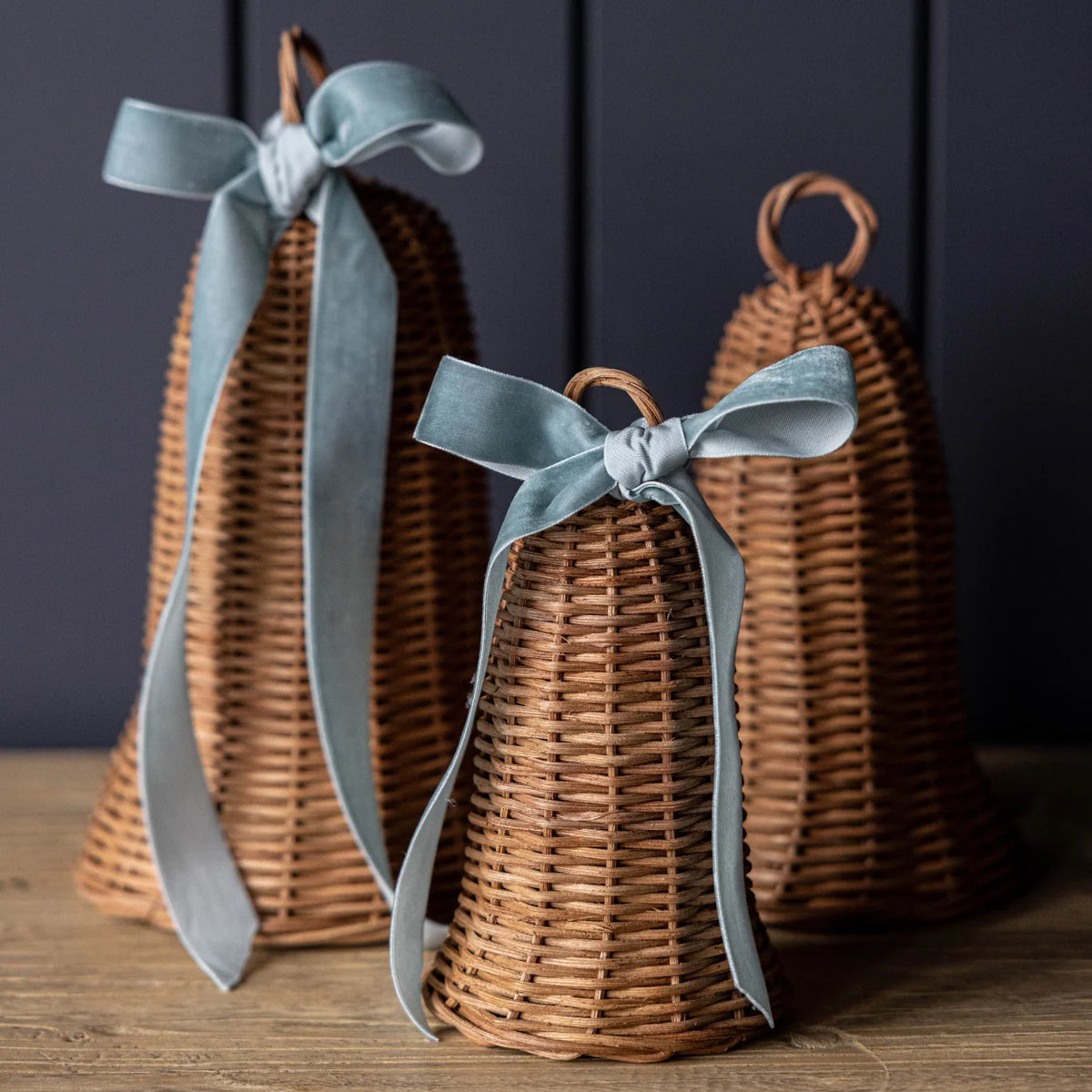 Rattan bells (3 pieces)