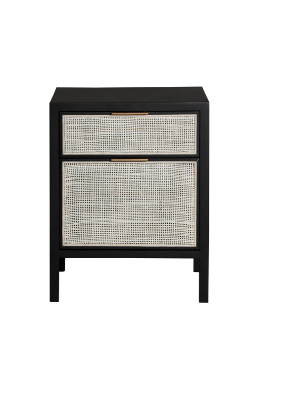 Rattan Filing Cabinet - Ebony