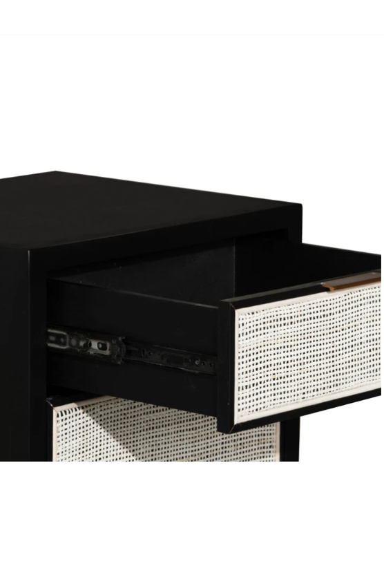 Rattan Filing Cabinet - Ebony