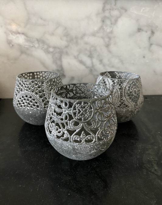 Round Metal Pot Lanterns S/3