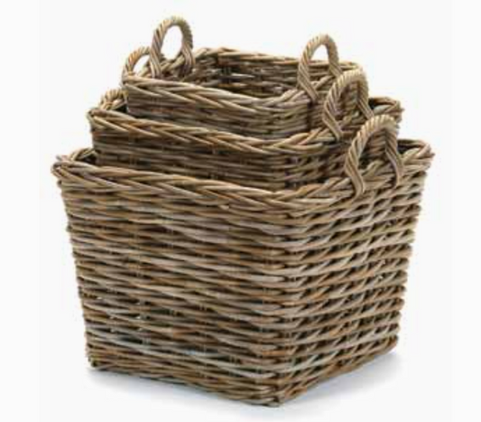 SQUARE GREY STORAGE BASKET