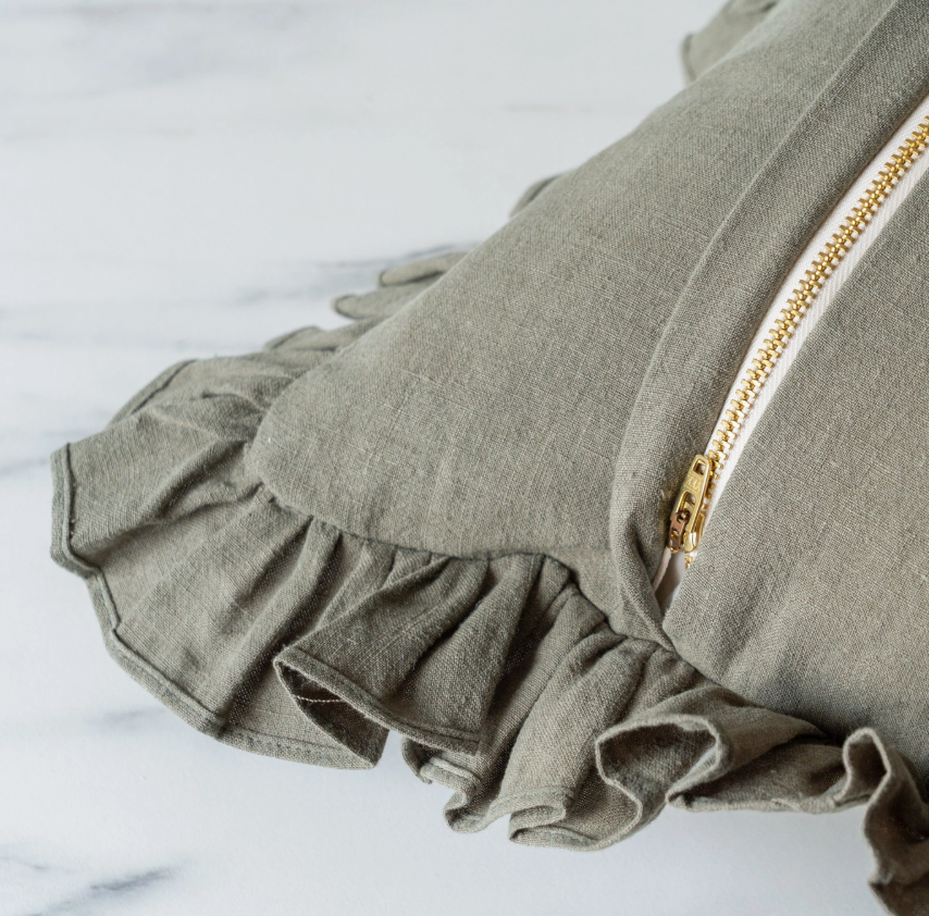 Sage Ruffle Pillow