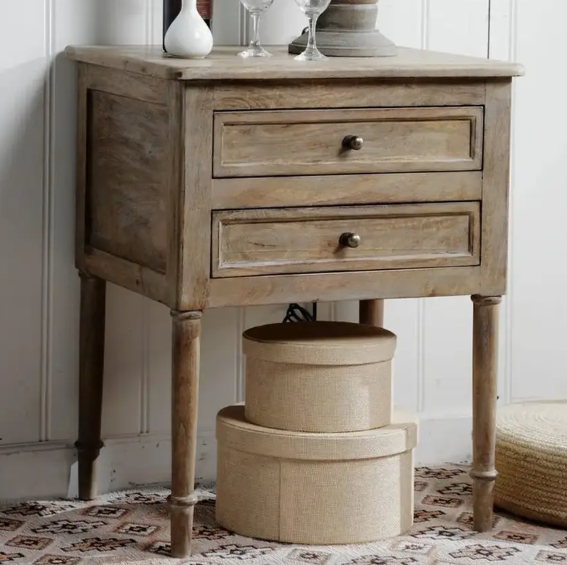 Wooden Drawer Side Table