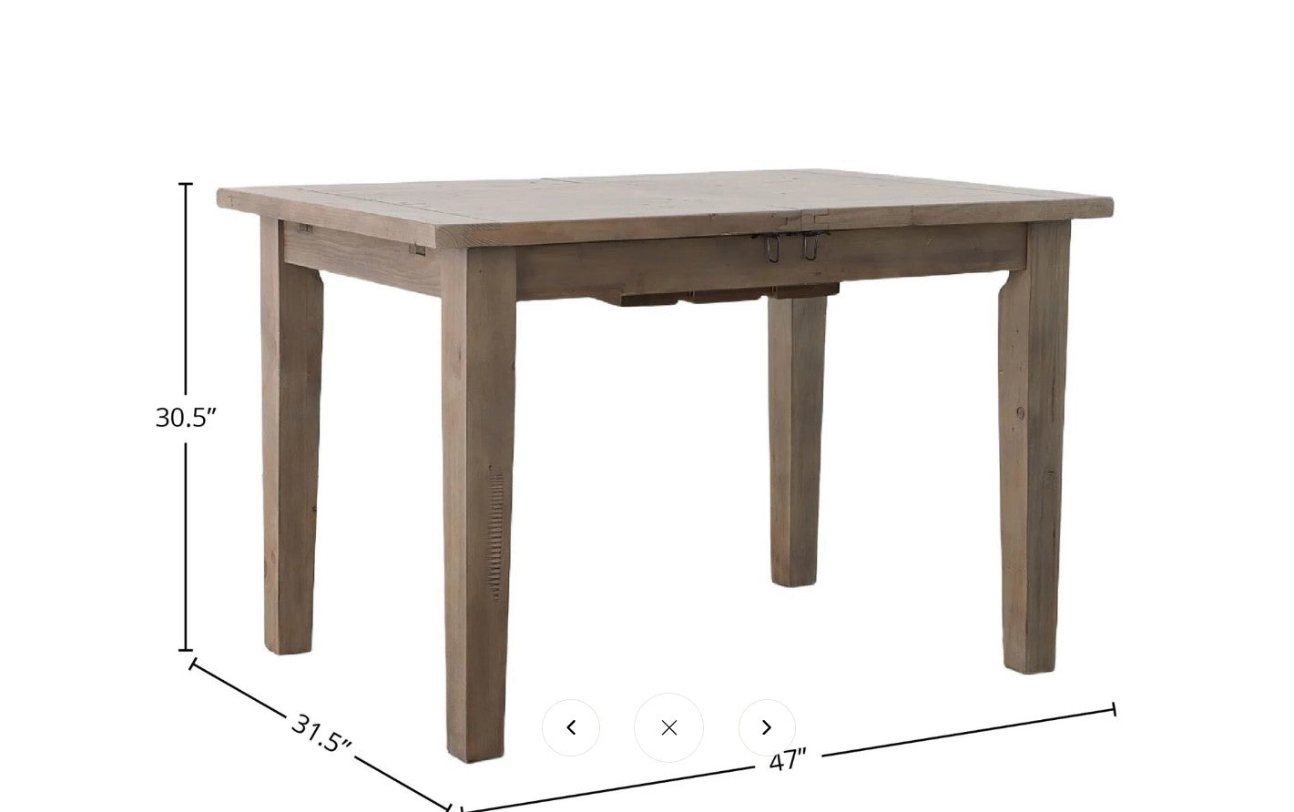 Irish Coast Small Extension Dining Table (47"/62") in  Sundried