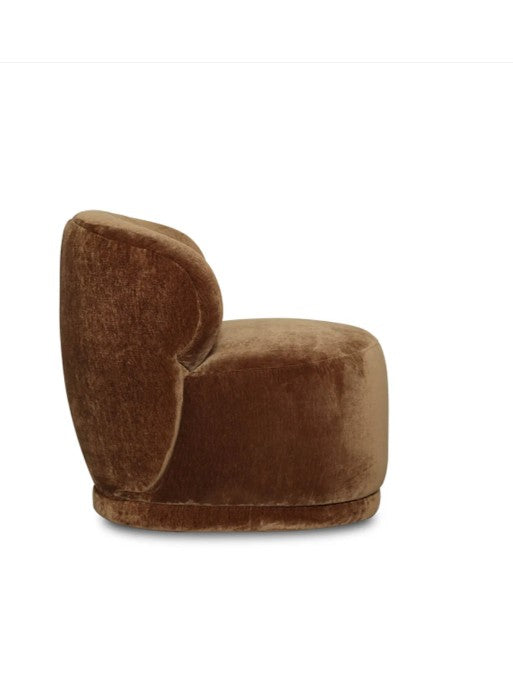 Rollo Club Chair In Distressed Velvet Bronze