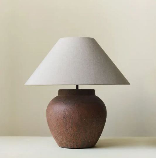 Verstroodt Large Textured Ancient Ceramic Wabi-Sabitable Lamp