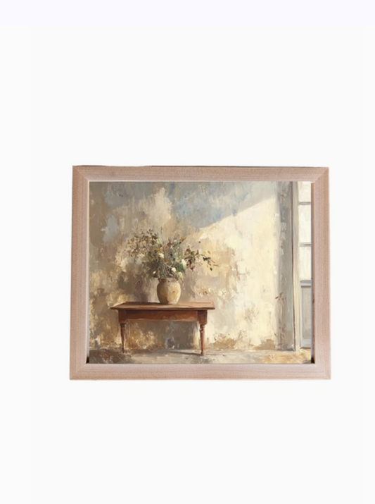 Vintage Dried Flower Pot Framed Art