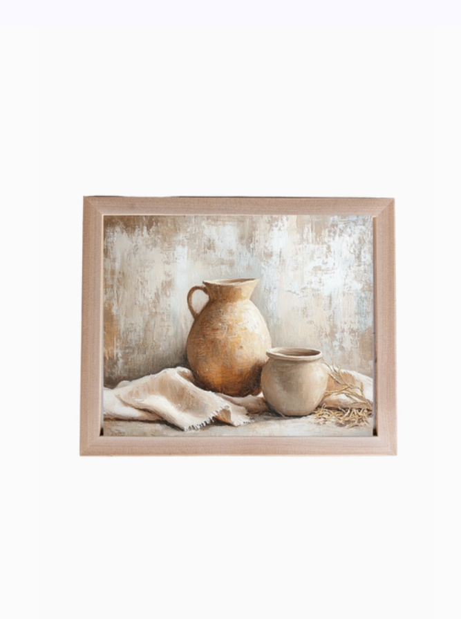 Vintage Elm Pots Framed Art