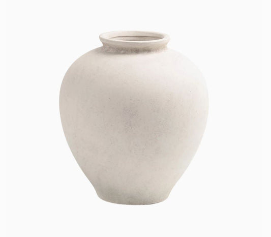 White Terracotta Vase Large