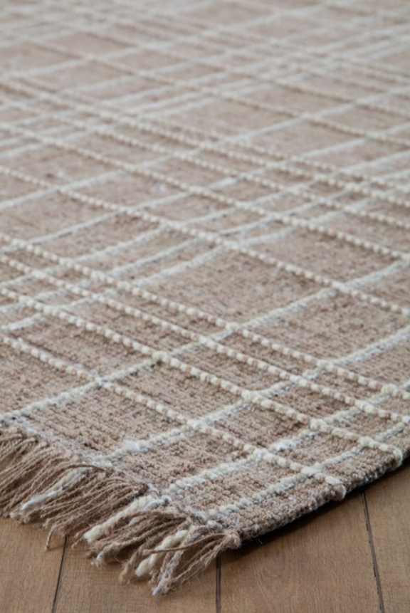 Okemah Jute and Ivory Wool Rug