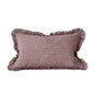 Darcy Ruffle Cotton Cushion Cover 20'x12" – Burgundy Stripe