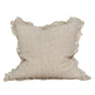 Hallie Ruffle Linen Cushion Cover in Light Brown Stripe