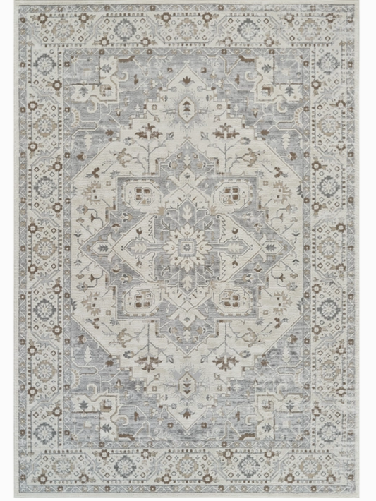 Grey Beige Indoor Area Rug