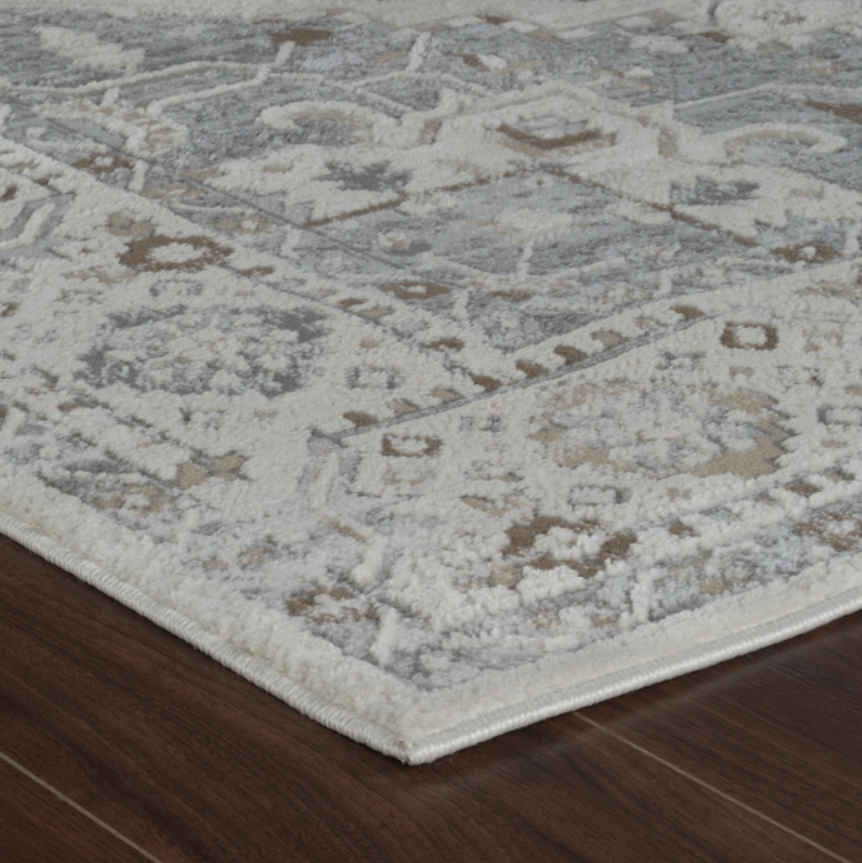 Grey Beige Indoor Area Rug