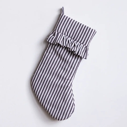 Brown Striped Holiday Stocking